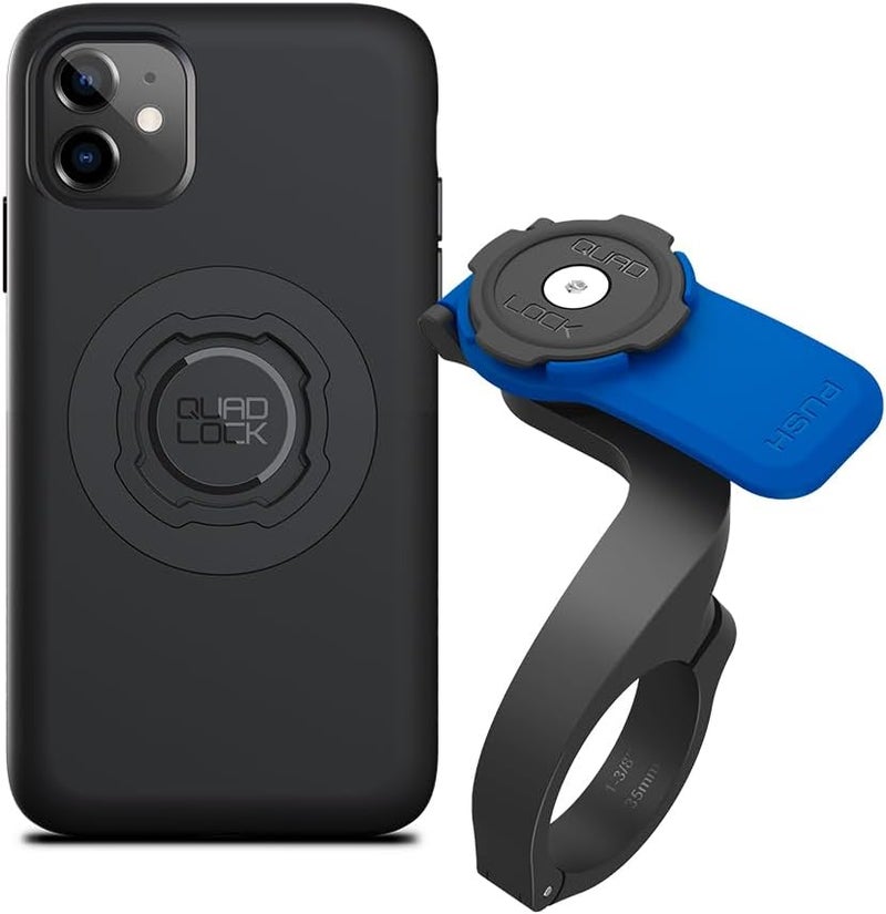 QUAD LOCK Out Front Handlebar Bike Phone Mount (V3) with MAG Phone Case for iPhone 11 - Image 1